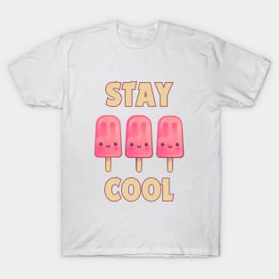 Stay Cool Kawaii Pink Popsicle Summer T-Shirt